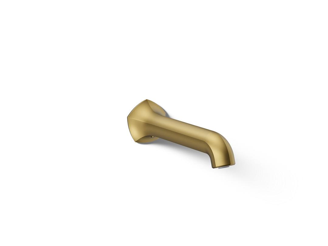 Kohler Occasion Wall-mount Bath Spout with Straight Design, 8'' - Vibrant Brushed Moderne Brass by Kohler