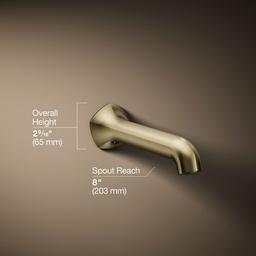 Kohler Occasion Wall-mount Bath Spout with Straight Design, 8'' - Vibrant French Gold - image 3