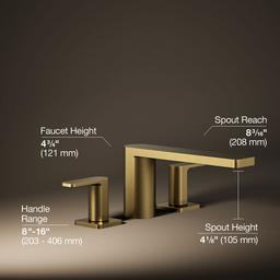 Kohler Parallel Deck-mount Bath Faucet - Vibrant Brushed Moderne Brass - image 3