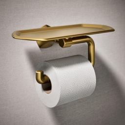 Kohler Occasion Toilet Paper Holder with Tray - Vibrant Brushed Moderne Brass - image 2