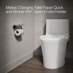 Kohler Occasion Toilet Paper Holder with Tray - Matte Black with Brushed Moderne Brass - image 4