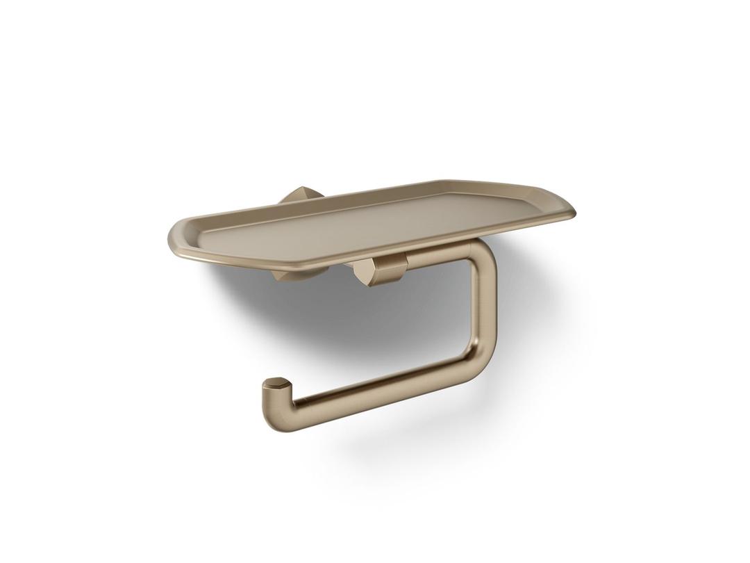 Kohler Occasion Toilet Paper Holder with Tray - Vibrant Brushed Bronze by Kohler