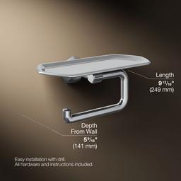 Kohler Occasion Toilet Paper Holder with Tray - Polished Chrome - image 3