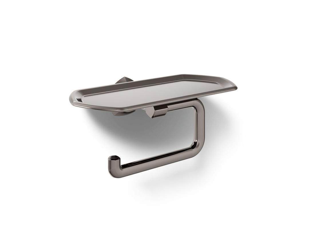 Kohler Occasion Toilet Paper Holder with Tray - Vibrant Titanium by Kohler