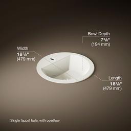 Bryant 19'' round drop-in bathroom sink - image 3