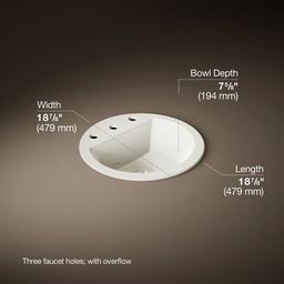 Bryant 19'' round drop-in bathroom sink - image 3