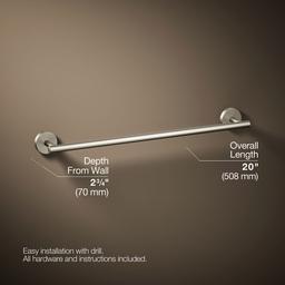 Elate 18'' towel bar - Vibrant Brushed Nickel - image 3
