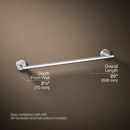 Elate 18'' towel bar - Polished Chrome - image 3