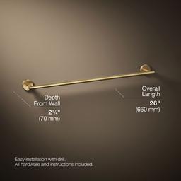 Elate 24'' towel bar - Vibrant Brushed Moderne Brass - image 3