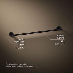 Elate 24'' towel bar - Matte Black - image 3