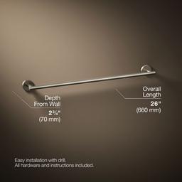 Elate 24'' towel bar - Vibrant Brushed Nickel - image 3