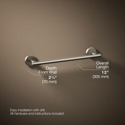 Elate 12'' towel bar - Vibrant Brushed Nickel - image 3