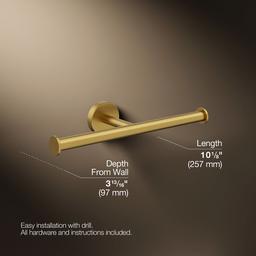 Elate Double toilet paper holder - Vibrant Brushed Moderne Brass - image 3