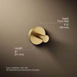Elate Robe hook - Vibrant Brushed Moderne Brass - image 3