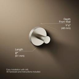 Elate Robe hook - Vibrant Brushed Nickel - image 3