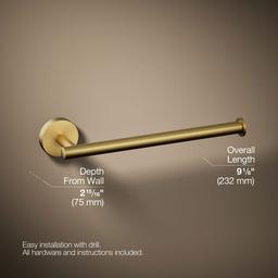Elate 9'' towel arm - Vibrant Brushed Moderne Brass - image 3