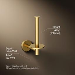 Elate Vertical toilet paper holder - Vibrant Brushed Moderne Brass - image 3