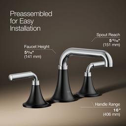 ToneE Widespread bathroom sink faucet, 0.5 gpm - Polished Chrome With Matte Black - image 3