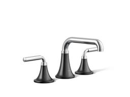 ToneE Widespread bathroom sink faucet, 0.5 gpm - Polished Chrome With Matte Black - image 1
