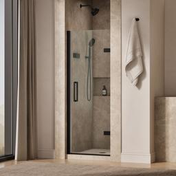 ComposedE Frameless pivot shower door, 71-5/8'' H x 27-5/8 - 28-3/8'' W, with 3/8'' thick Crystal Clear glass - image 2