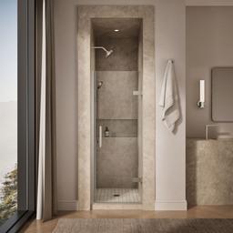 ComposedE Frameless pivot shower door, 71-5/8'' H x 27-5/8 - 28-3/8'' W, with 3/8'' thick Crystal Clear glass - image 4