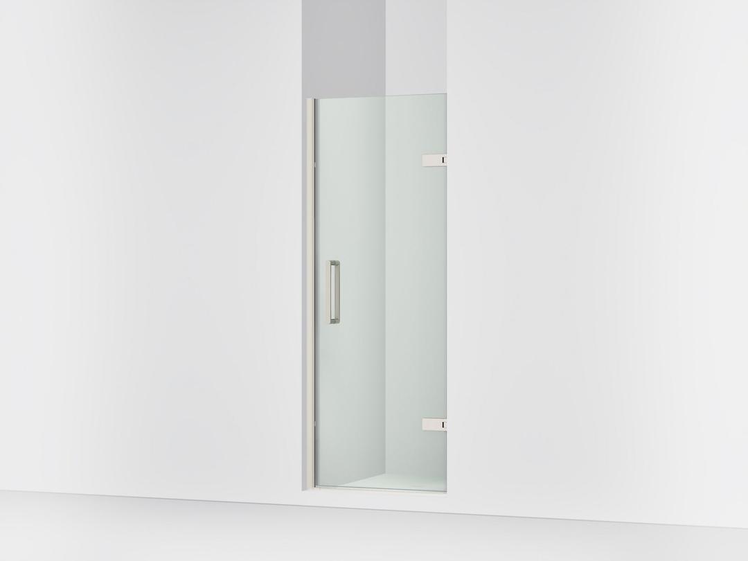 ComposedE Frameless pivot shower door, 71-5/8'' H x 27-5/8 - 28-3/8'' W, with 3/8'' thick Crystal Clear glass by Kohler