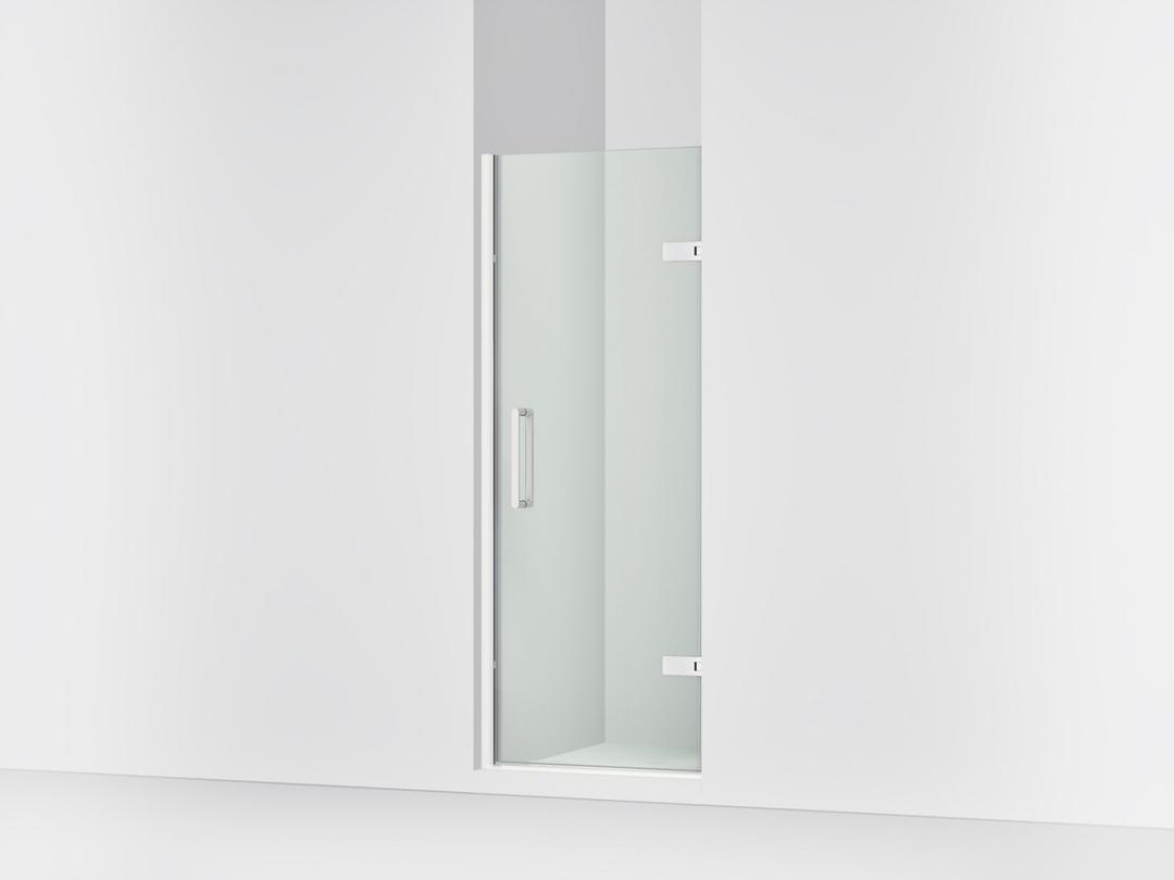 ComposedE Frameless pivot shower door, 71-5/8'' H x 27-5/8 - 28-3/8'' W, with 3/8'' thick Crystal Clear glass by Kohler