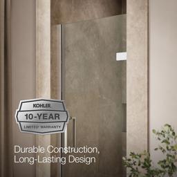 ComposedE Frameless pivot shower door, 71-5/8'' H x 27-5/8 - 28-3/8'' W, with 3/8'' thick Crystal Clear glass - image 9