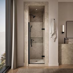 ComponentsE Frameless pivot shower door, 71-5/8'' H x 27-5/8 - 28-3/8'' W, with 3/8'' thick Crystal Clear glass - image 4