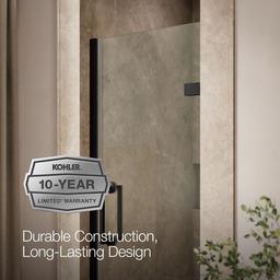 ComponentsE Frameless pivot shower door, 71-5/8'' H x 27-5/8 - 28-3/8'' W, with 3/8'' thick Crystal Clear glass - image 9