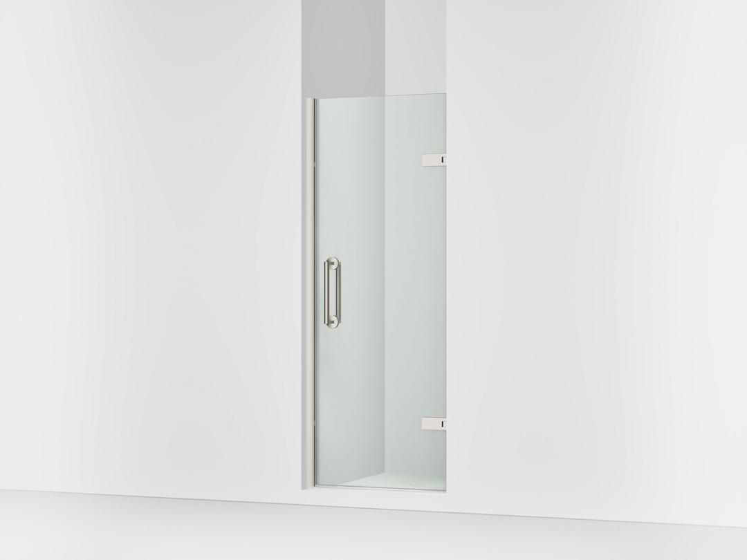 ComponentsE Frameless pivot shower door, 71-5/8'' H x 27-5/8 - 28-3/8'' W, with 3/8'' thick Crystal Clear glass by Kohler