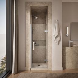 ComponentsE Frameless pivot shower door, 71-5/8'' H x 27-5/8 - 28-3/8'' W, with 3/8'' thick Crystal Clear glass - image 4