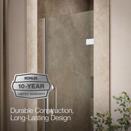 ComponentsE Frameless pivot shower door, 71-5/8'' H x 27-5/8 - 28-3/8'' W, with 3/8'' thick Crystal Clear glass - image 9