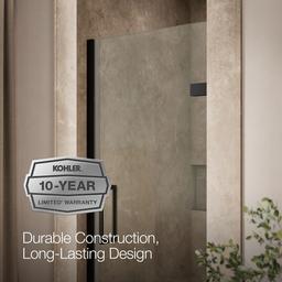 ComposedE Frameless pivot shower door, 71-5/8'' H x 29-5/8 - 30-3/8'' W, with 3/8'' thick Crystal Clear glass - image 9