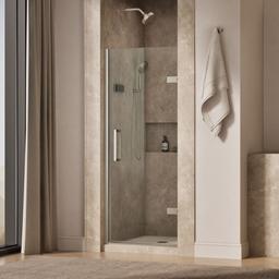 ComposedE Frameless pivot shower door, 71-5/8'' H x 29-5/8 - 30-3/8'' W, with 3/8'' thick Crystal Clear glass - image 2