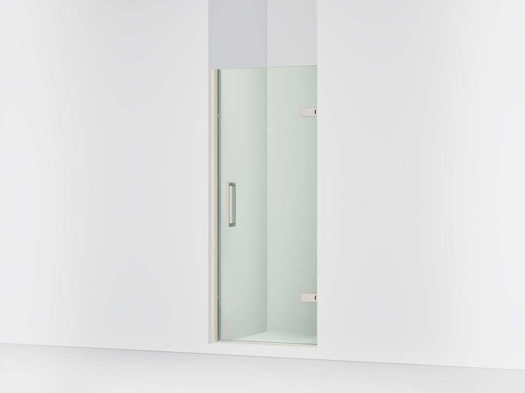 ComposedE Frameless pivot shower door, 71-5/8'' H x 29-5/8 - 30-3/8'' W, with 3/8'' thick Crystal Clear glass by Kohler