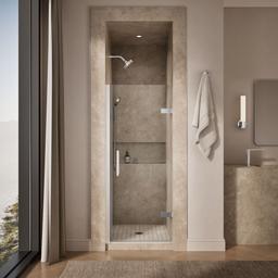 ComposedE Frameless pivot shower door, 71-5/8'' H x 29-5/8 - 30-3/8'' W, with 3/8'' thick Crystal Clear glass - image 4