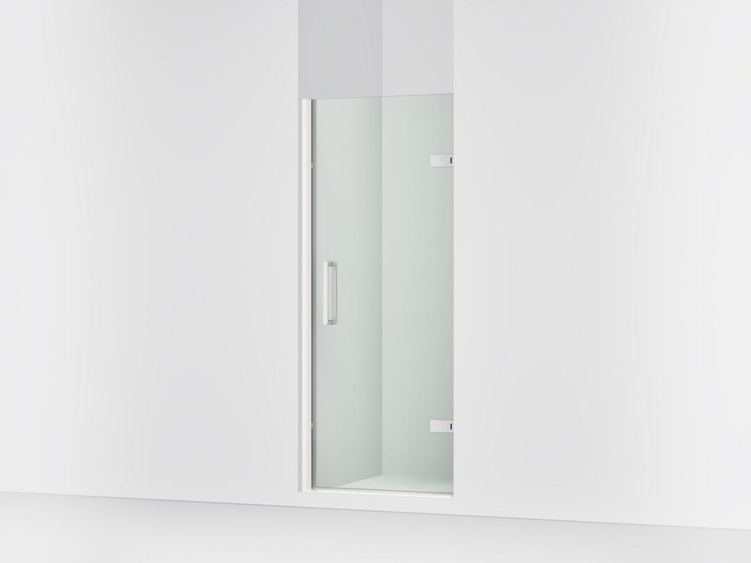 ComposedE Frameless pivot shower door, 71-5/8'' H x 29-5/8 - 30-3/8'' W, with 3/8'' thick Crystal Clear glass by Kohler