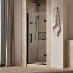 ComponentsE Frameless pivot shower door, 71-5/8'' H x 29-5/8 - 30-3/8'' W, with 3/8'' thick Crystal Clear glass - image 2