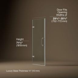 ComponentsE Frameless pivot shower door, 71-5/8'' H x 29-5/8 - 30-3/8'' W, with 3/8'' thick Crystal Clear glass - image 3