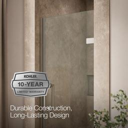 ComponentsE Frameless pivot shower door, 71-5/8'' H x 29-5/8 - 30-3/8'' W, with 3/8'' thick Crystal Clear glass - image 9