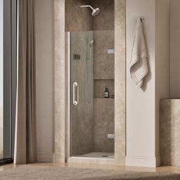 ComponentsE Frameless pivot shower door, 71-5/8'' H x 29-5/8 - 30-3/8'' W, with 3/8'' thick Crystal Clear glass - image 2