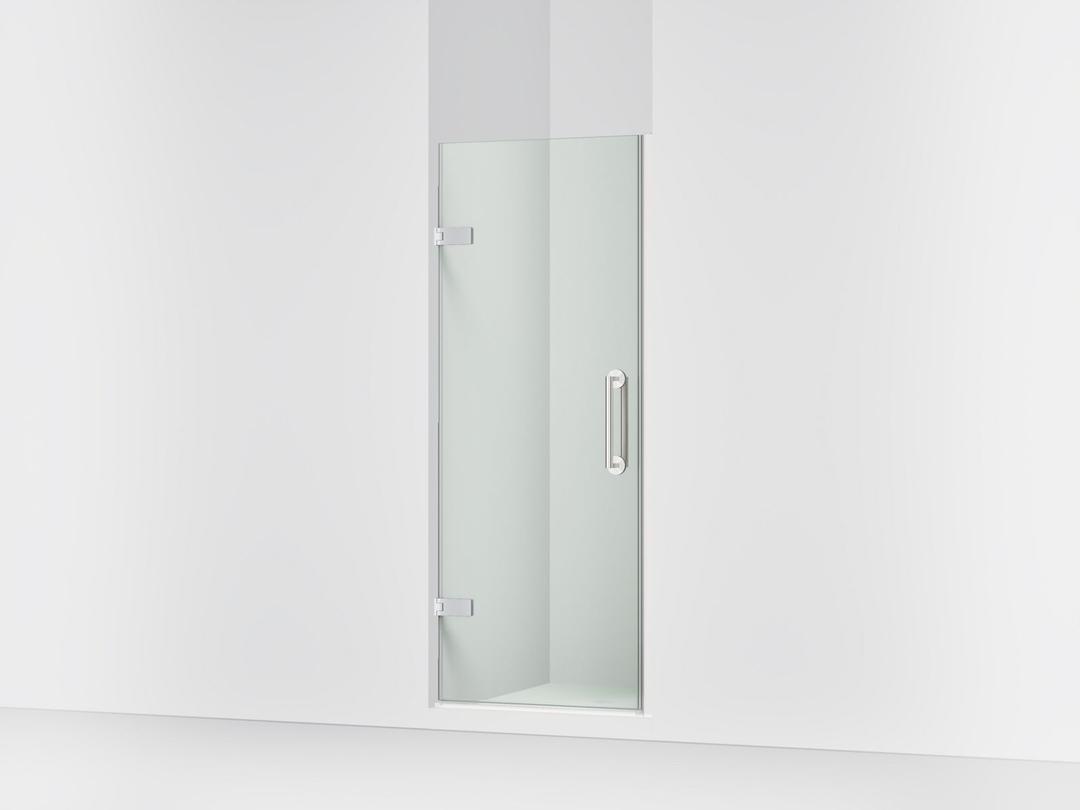 ComponentsE Frameless pivot shower door, 71-5/8'' H x 29-5/8 - 30-3/8'' W, with 3/8'' thick Crystal Clear glass by Kohler