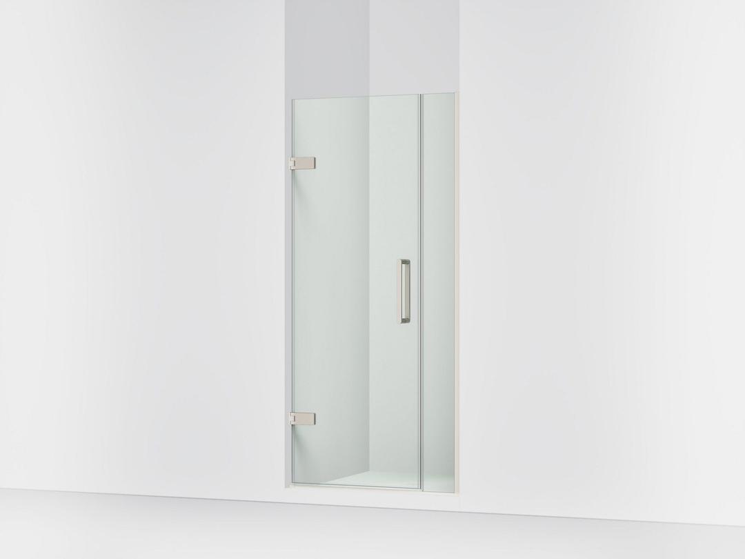 ComposedE Frameless pivot shower door, 71-9/16'' H x 33-5/8 - 34-3/8'' W, with 3/8'' thick Crystal Clear glass by Kohler