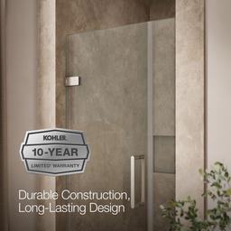 ComposedE Frameless pivot shower door, 71-9/16'' H x 33-5/8 - 34-3/8'' W, with 3/8'' thick Crystal Clear glass - image 9