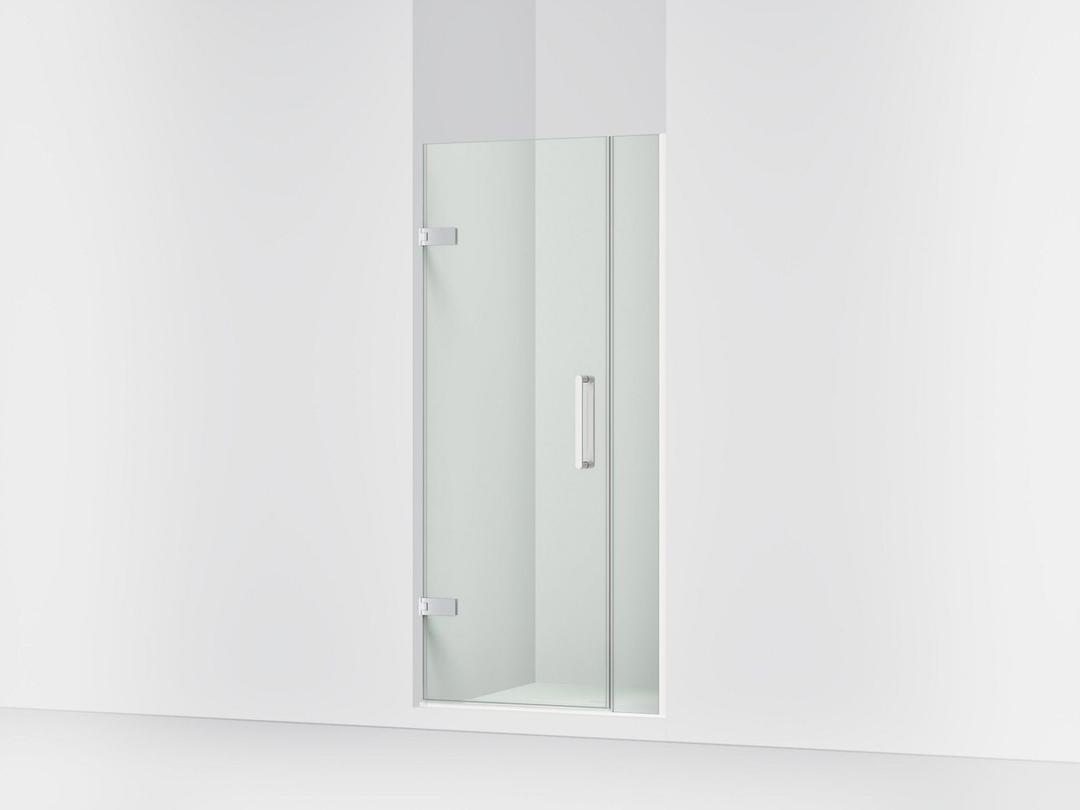 ComposedE Frameless pivot shower door, 71-9/16'' H x 33-5/8 - 34-3/8'' W, with 3/8'' thick Crystal Clear glass by Kohler