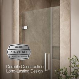 ComposedE Frameless pivot shower door, 71-9/16'' H x 33-5/8 - 34-3/8'' W, with 3/8'' thick Crystal Clear glass - image 9