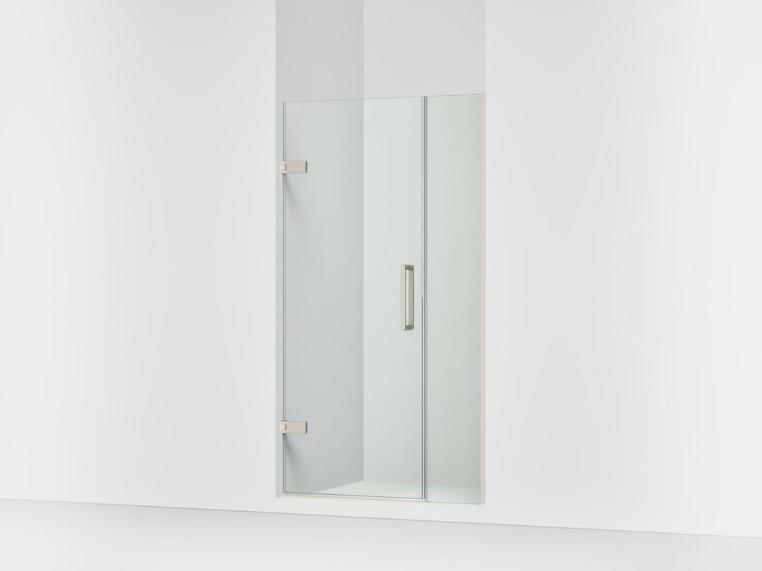 ComposedE Frameless pivot shower door, 71-9/16'' H x 39-5/8 - 40-3/8'' W, with 3/8'' thick Crystal Clear glass by Kohler