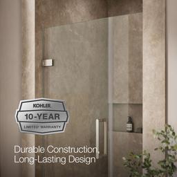 ComposedE Frameless pivot shower door, 71-9/16'' H x 39-5/8 - 40-3/8'' W, with 3/8'' thick Crystal Clear glass - image 9