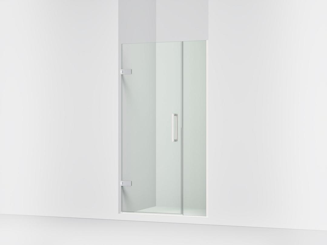 ComposedE Frameless pivot shower door, 71-9/16'' H x 39-5/8 - 40-3/8'' W, with 3/8'' thick Crystal Clear glass by Kohler
